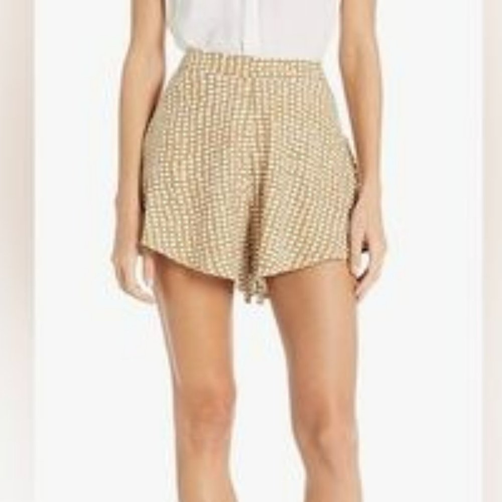 Rip Curl Brown & White Polka Dot High Waisted Shorts Sz S - EUC